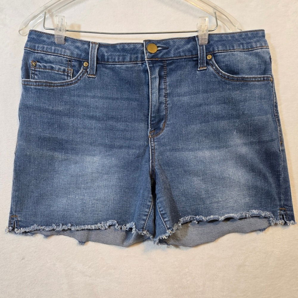Seven7‎ Women Frayed Hem Weekend Short Denim Casual Blue Size 16